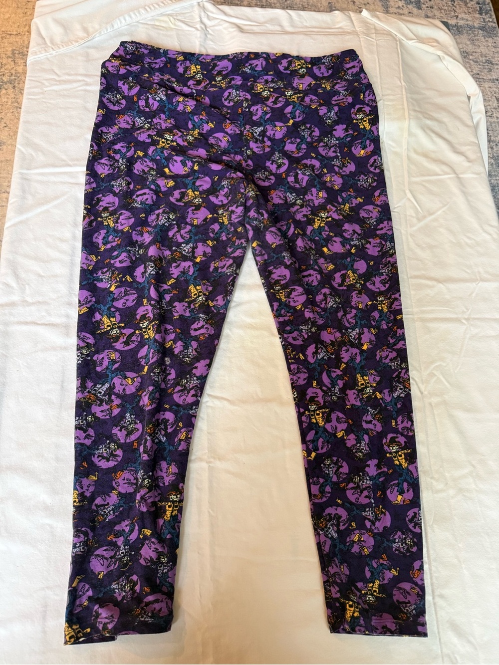 LuLaRoe Kids Purple Halloween Themed Leggings